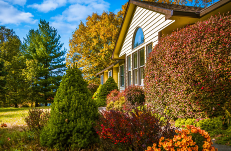 texas home in fall exterior