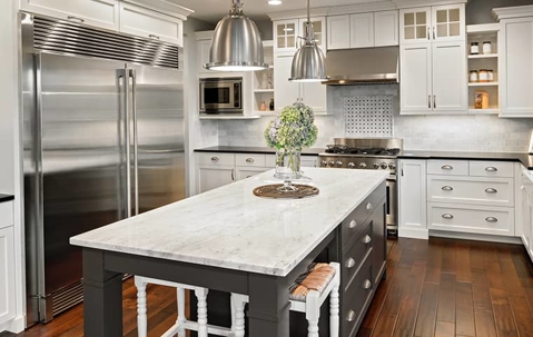 kitchen with an island