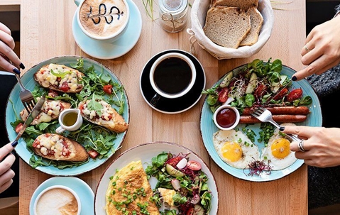 breakfast at a coffee shop